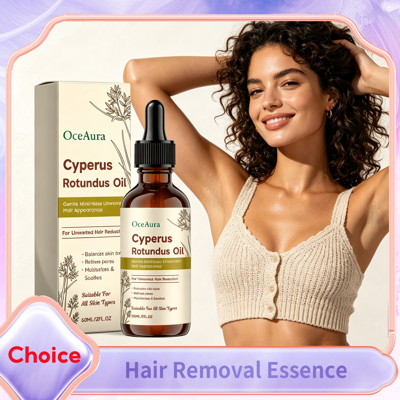 Hair Care Fragrance Essential Oil - Cyperus Rotundus Hair Removal Oil Smooth