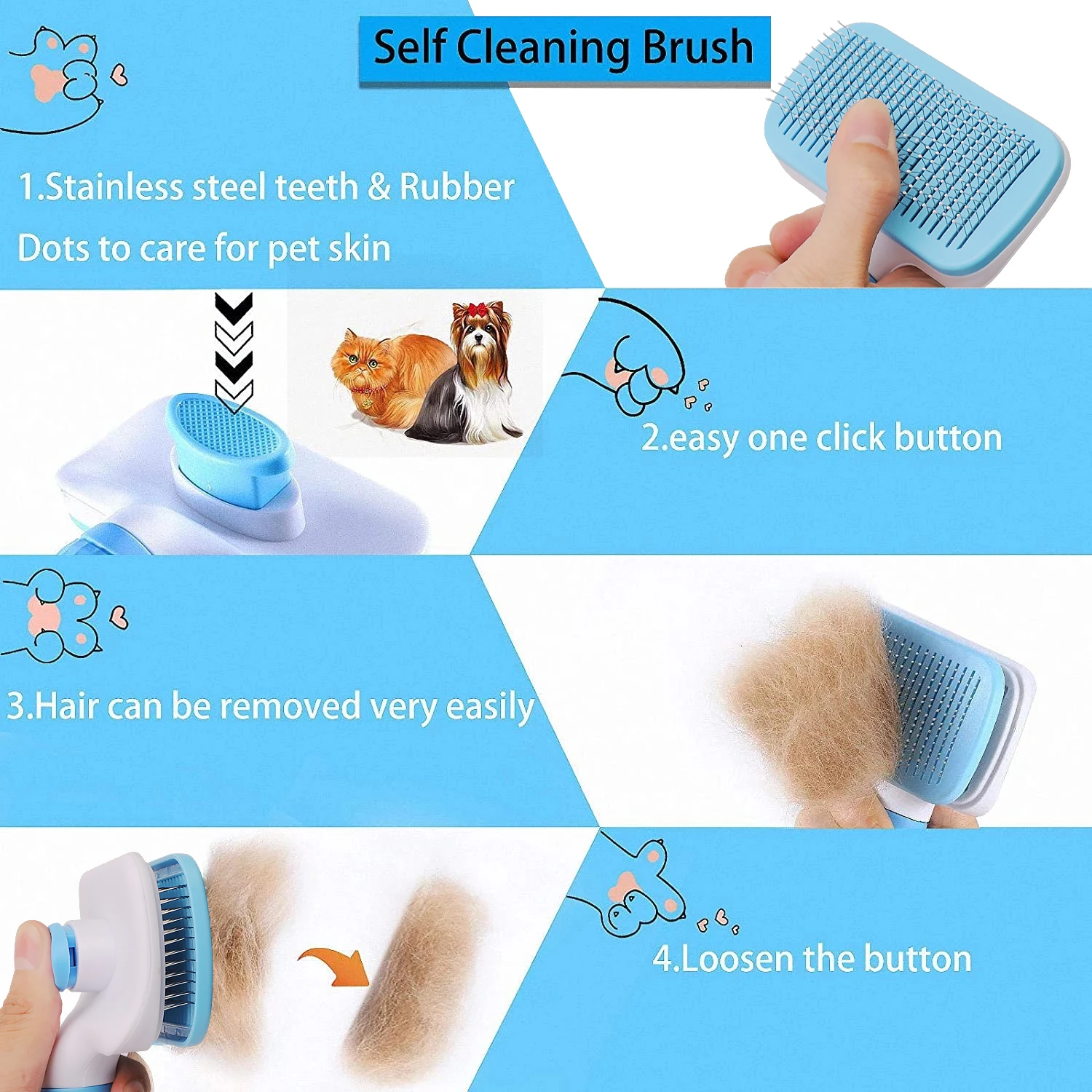 Dog Hair Remover Brush Cat Hai - Hair Care Long Hair ulasan dan harga