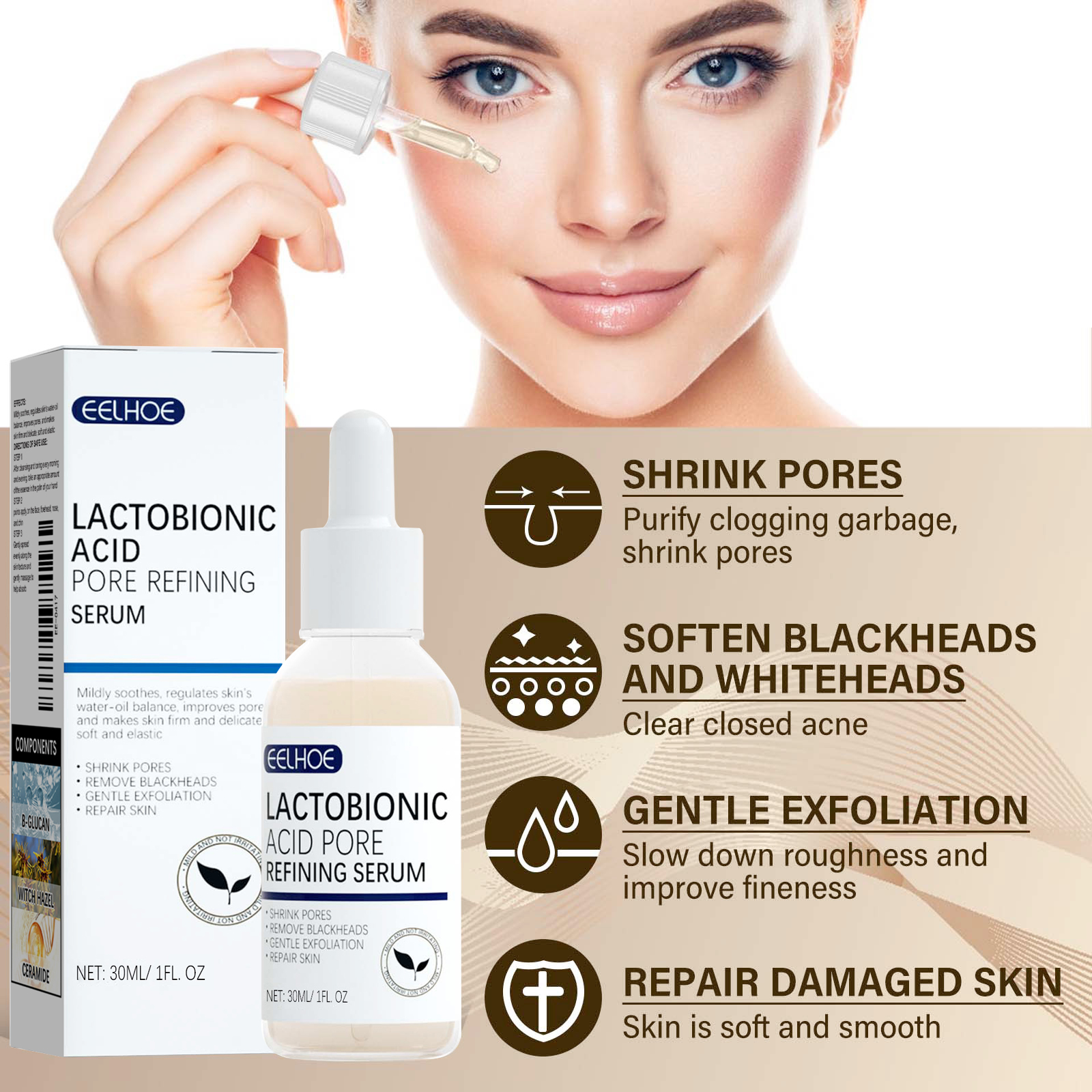EELHOE Lactobionic Acid Pore S - Silk Press Serum ulasan dan harga