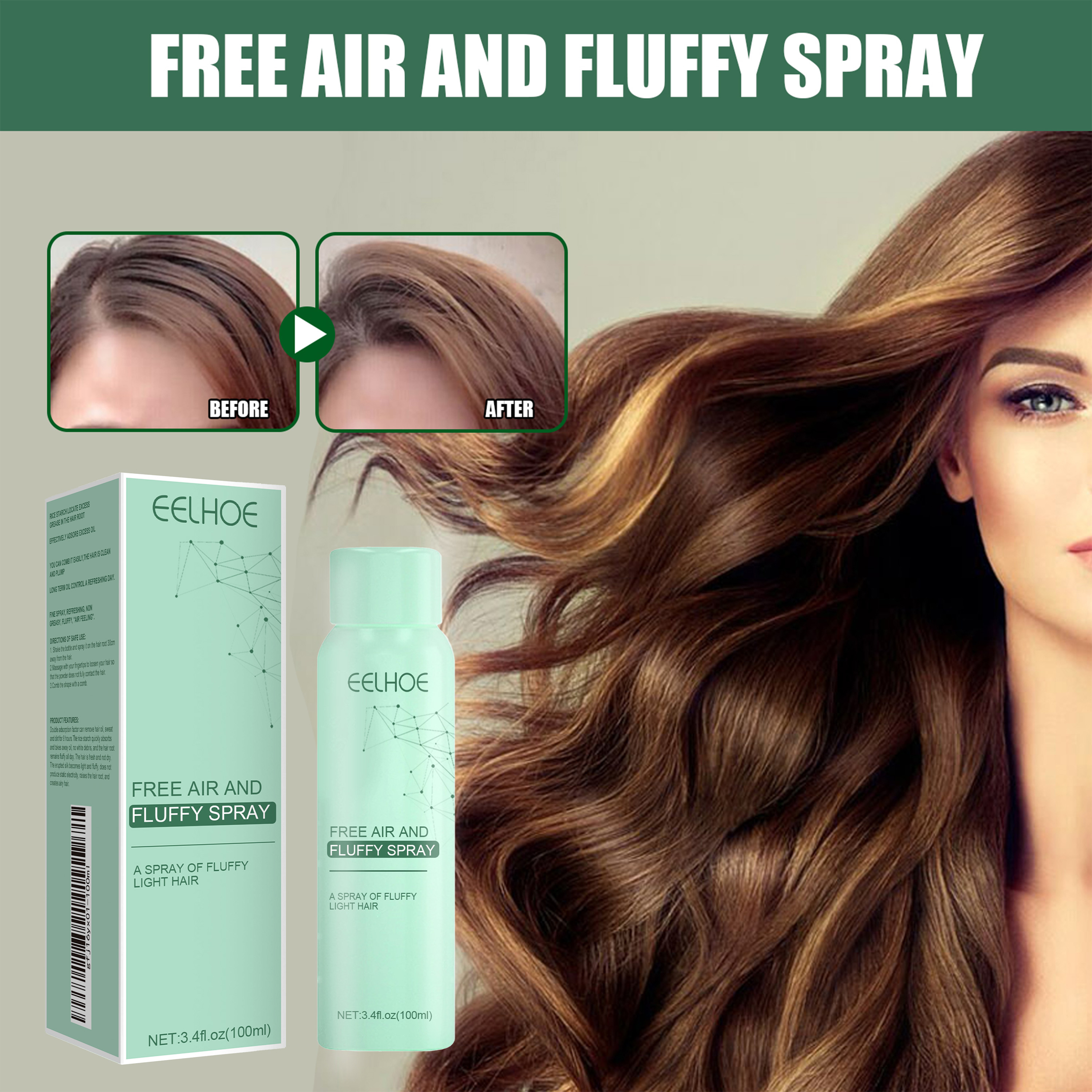 Collagen Fluffy Hair Spray Lon - Hair Care Long Hair ulasan dan harga