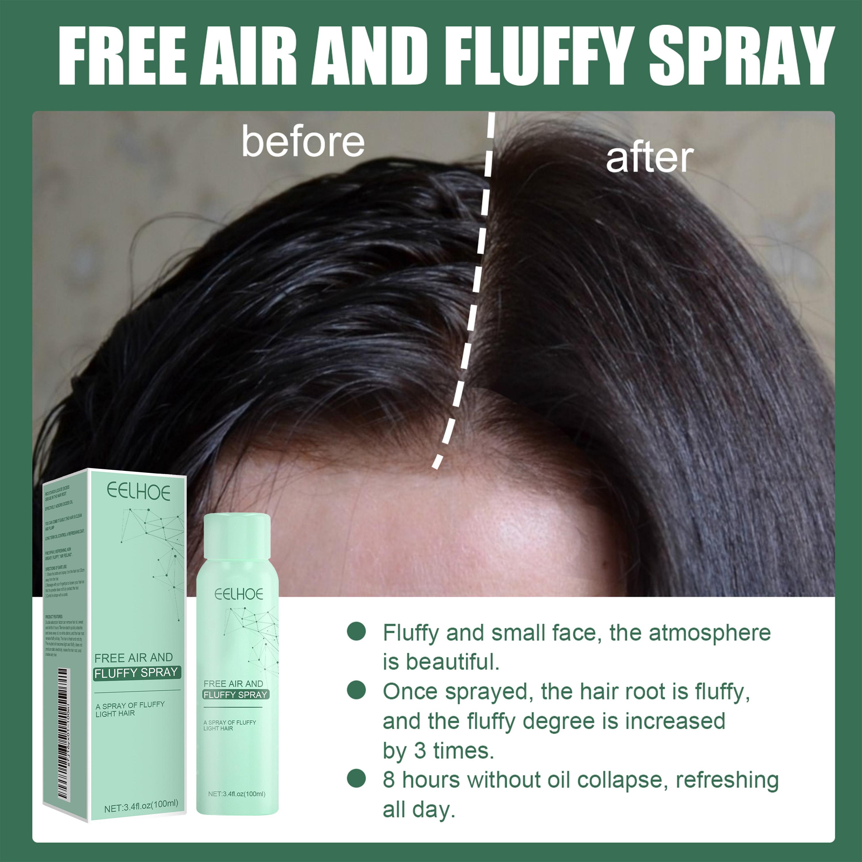 Collagen Fluffy Hair Spray Lon - Hair Care Long Hair ulasan dan harga