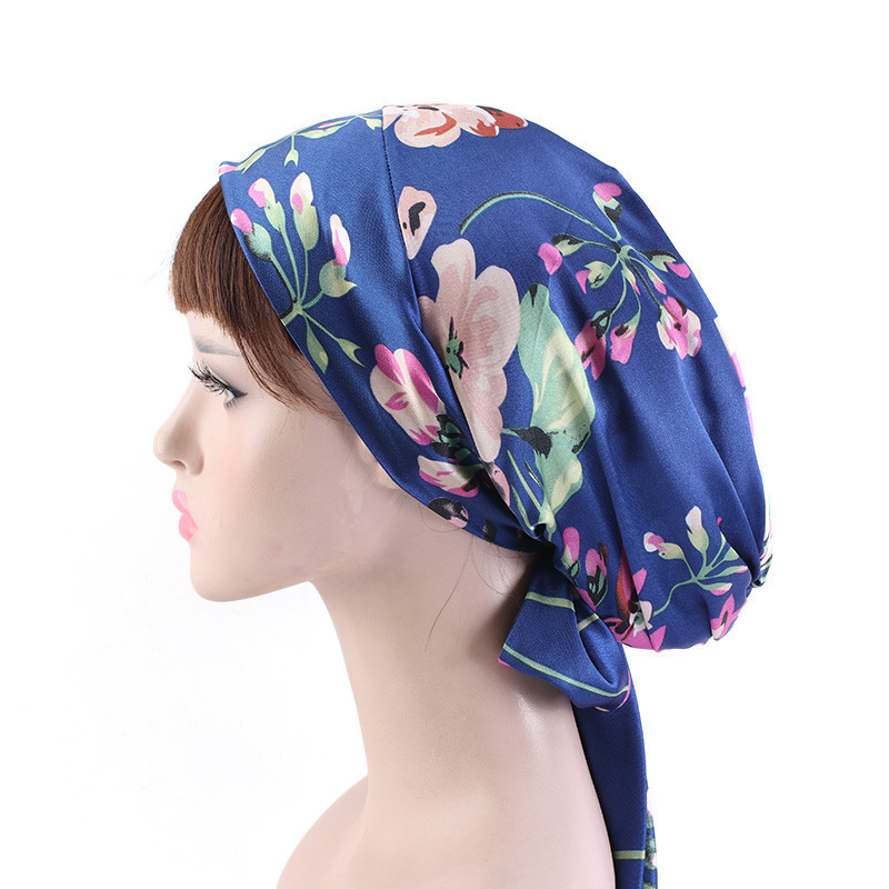 Women Silk Satin Night Sleepin - Hair Care Long Hair ulasan dan harga