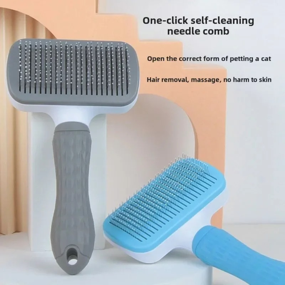 Pet Grooming Brush Self Cleani - Hair Care Is Self Care ulasan dan harga