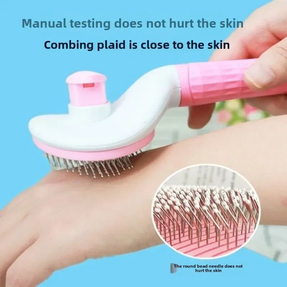 Pet Grooming Brush Self Cleani - Hair Care Is Self Care ulasan dan harga