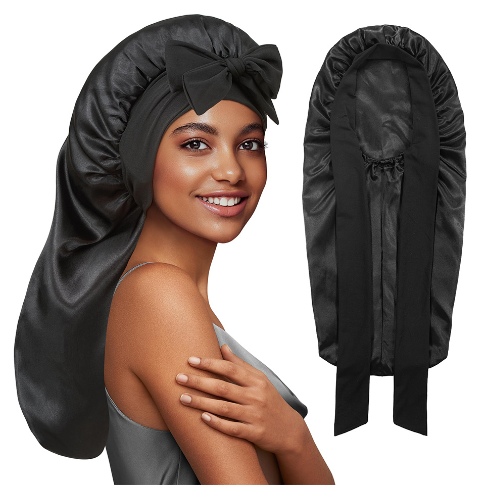 2pcs Extra-Large Satin Bonnets - Hair Care Long Hair ulasan dan harga