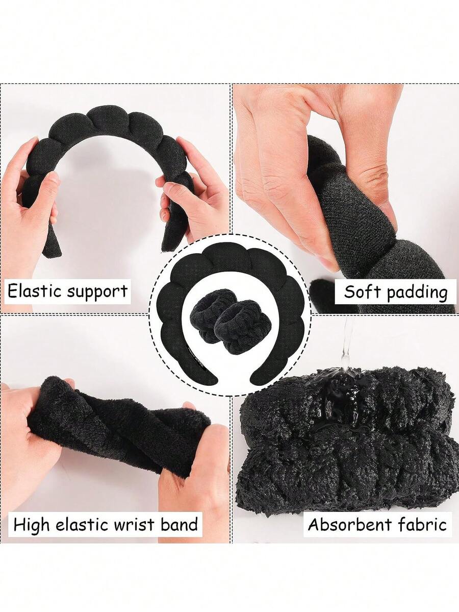 3pcs1set  Sponge Headband Wris - Hair Care Is Self Care ulasan dan harga
