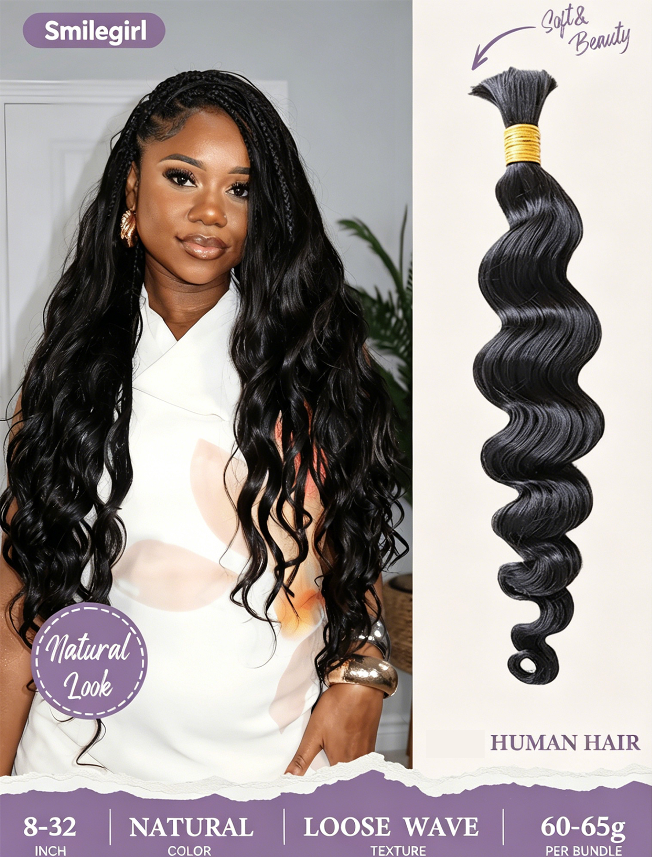 24 26 Inch Body Wave Bulk Huma - Hair Care Long Hair ulasan dan harga