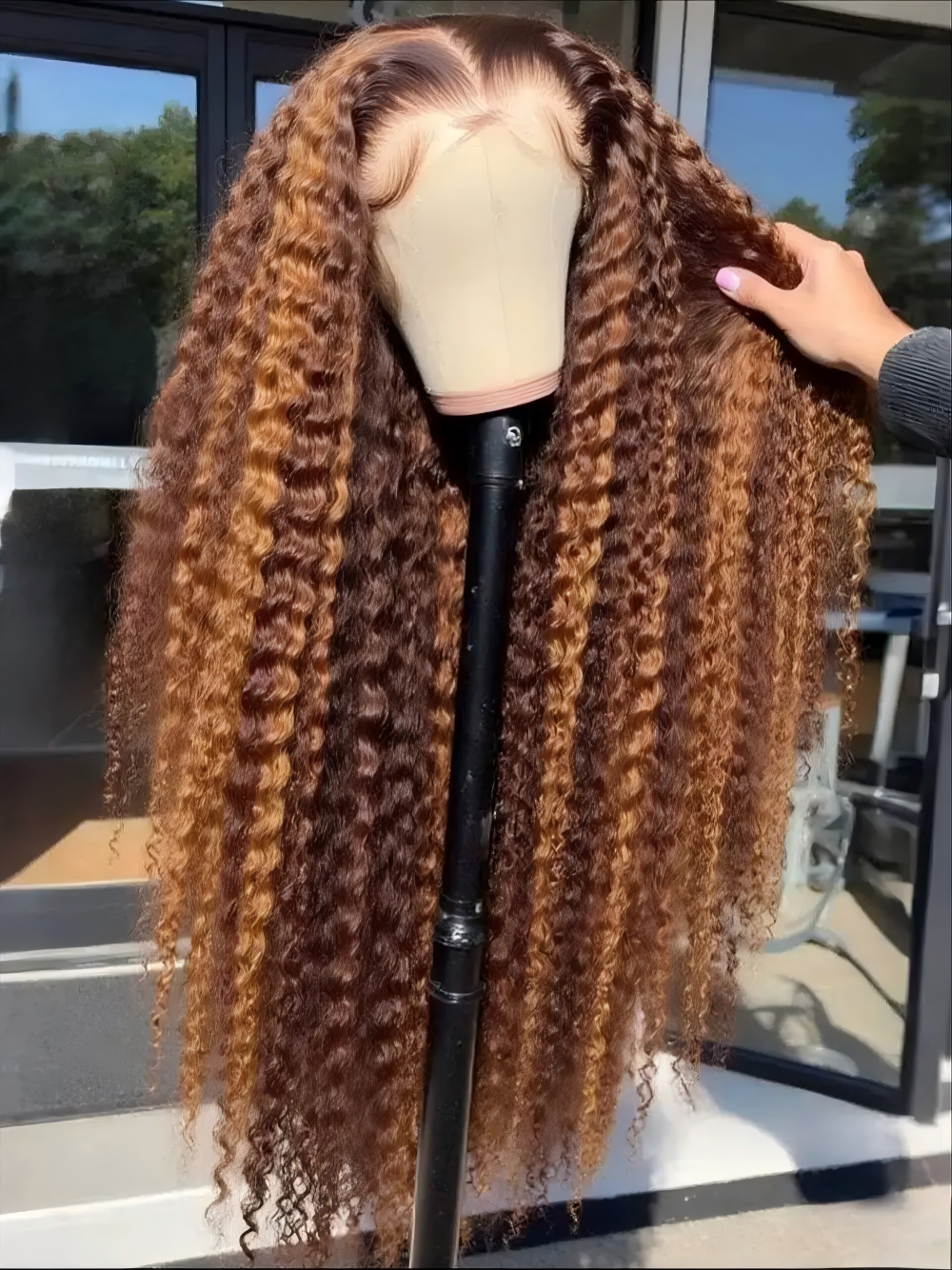 Highlight Curly Wig 13x4 Lace  - Hair Care Long Hair ulasan dan harga