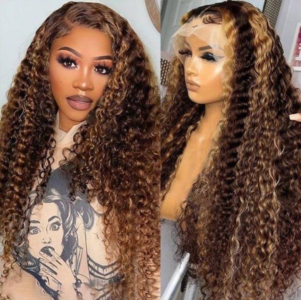 Highlight Curly Wig 13x4 Lace  - Hair Care Long Hair ulasan dan harga
