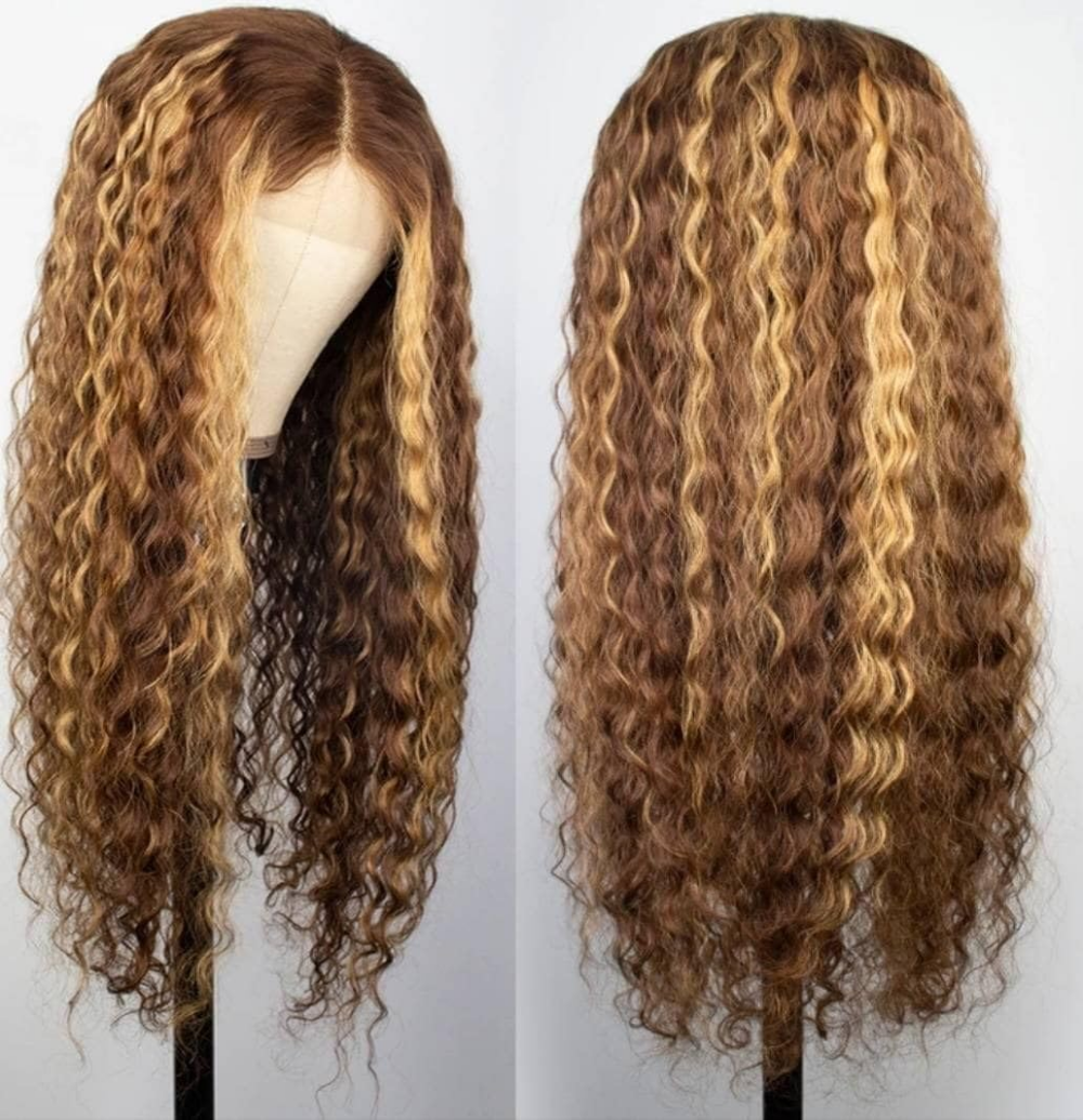 Highlight Curly Wig 13x4 Lace  - Hair Care Long Hair ulasan dan harga